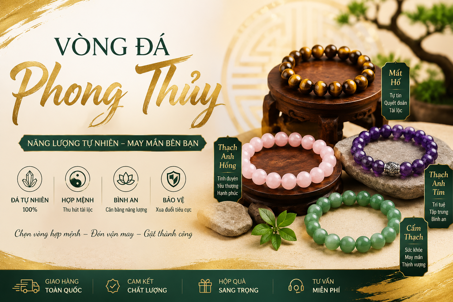 Vòng Đá Phong Thủy: Cách Chọn Vòng Hợp Mệnh, Thu Hút Tài Lộc