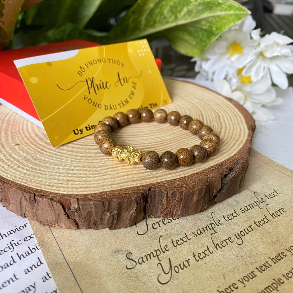 Vòng tay Trầm hương kết hợp tỳ hưu đeo tay nam nữ phong thủy may mắn tài lộc